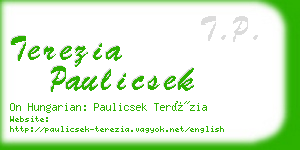 terezia paulicsek business card